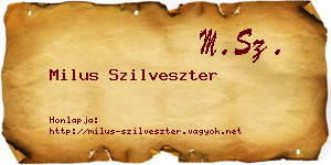 Milus Szilveszter névjegykártya